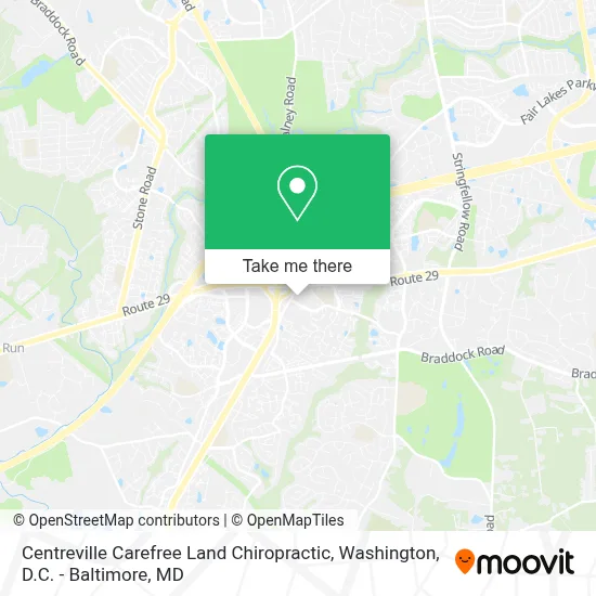 Centreville Carefree Land Chiropractic map