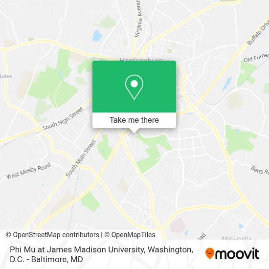 Phi Mu at James Madison University map