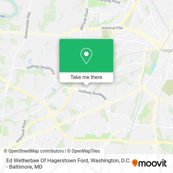 Ed Wetherbee Of Hagerstown Ford map