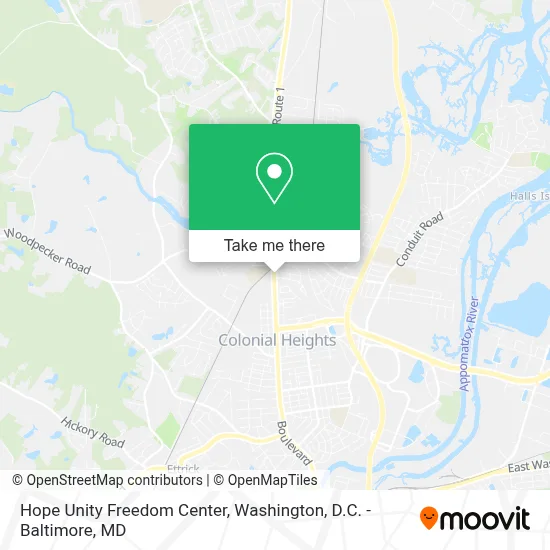 Hope Unity Freedom Center map