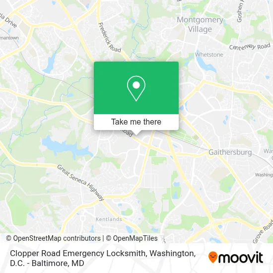 Clopper Road Emergency Locksmith map