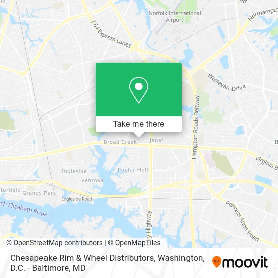 Chesapeake Rim & Wheel Distributors map