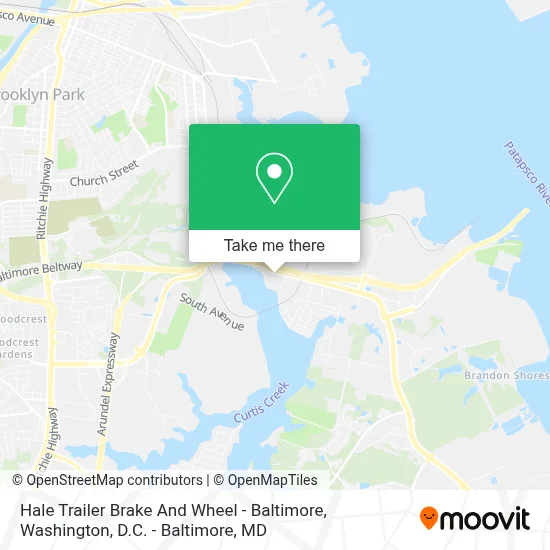 Hale Trailer Brake And Wheel - Baltimore map