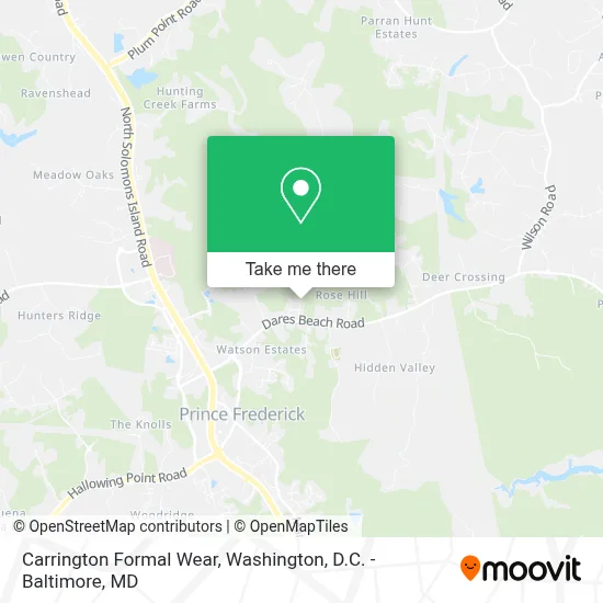Carrington Formal Wear map