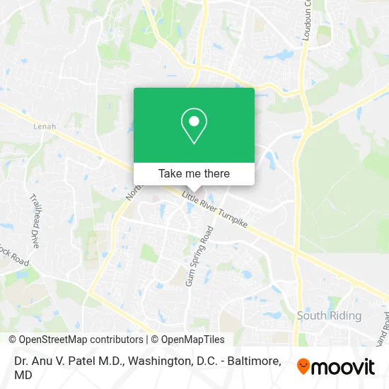 Dr. Anu V. Patel M.D. map