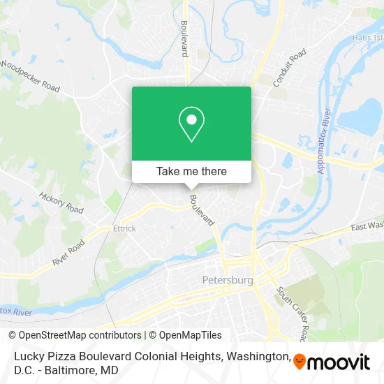 Lucky Pizza  Boulevard Colonial Heights map