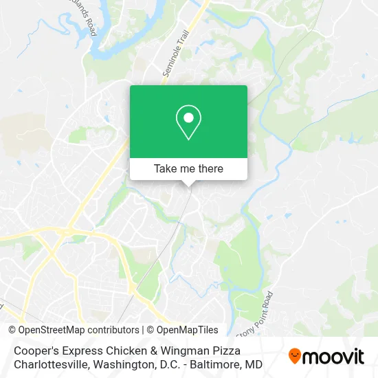 Cooper's Express Chicken & Wingman Pizza Charlottesville map