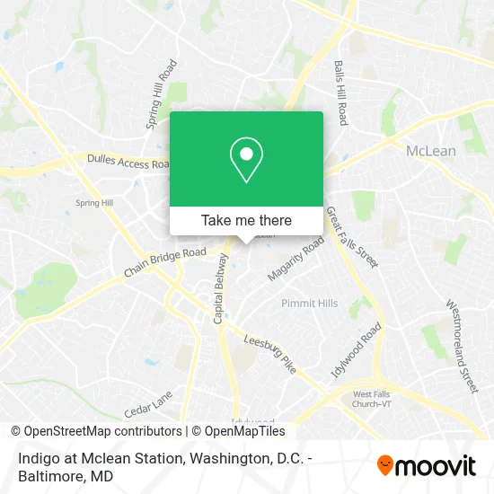 Indigo at Mclean Station map