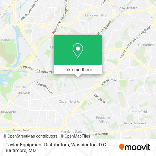 Taylor Equipment Distributors map