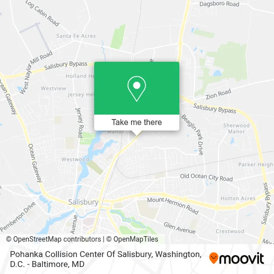 Pohanka Collision Center Of Salisbury map