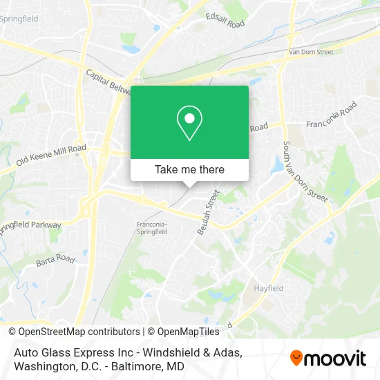 Auto Glass Express Inc - Windshield & Adas map
