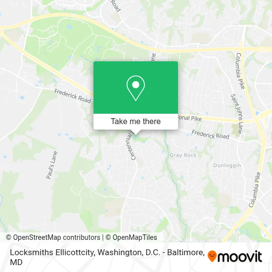 Locksmiths Ellicottcity map