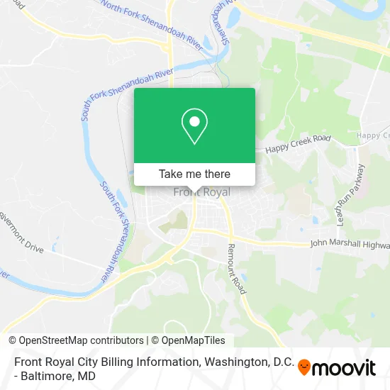 Front Royal City Billing Information map