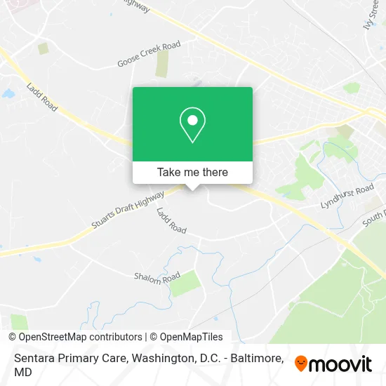 Sentara Primary Care map