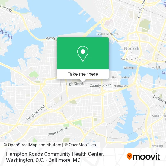 Hampton Roads Community Health Center map