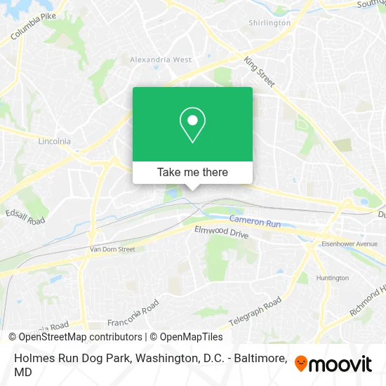 Holmes Run Dog Park map