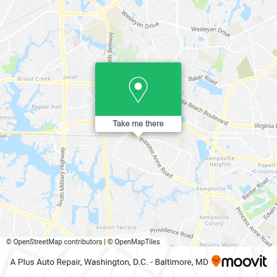 A Plus Auto Repair map