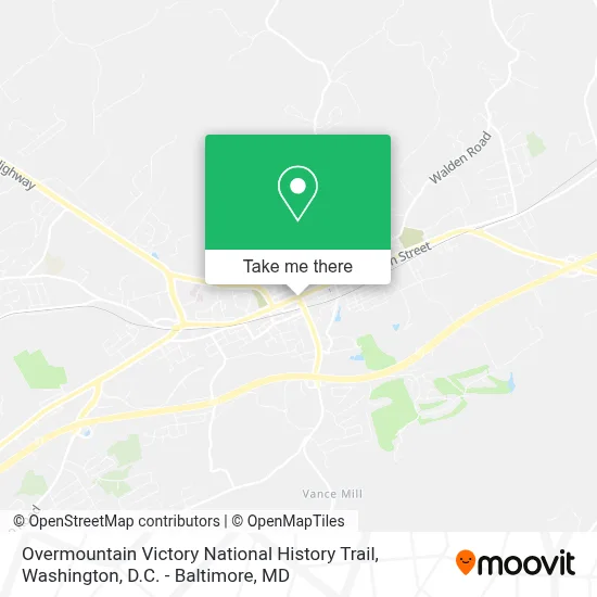 Overmountain Victory National History Trail map