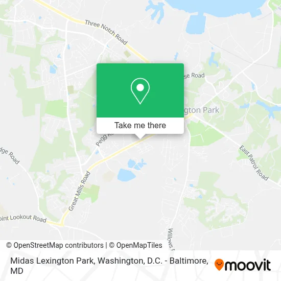 Midas Lexington Park map