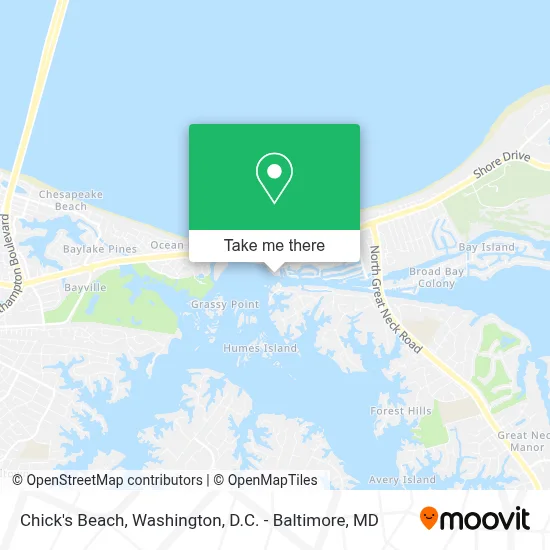 Chick's Beach map
