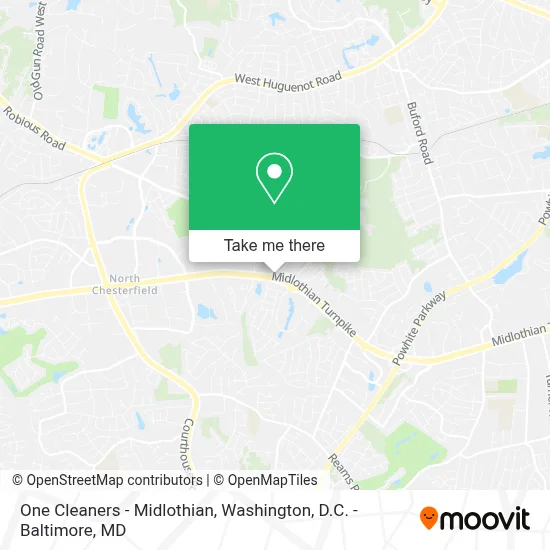 One Cleaners - Midlothian map