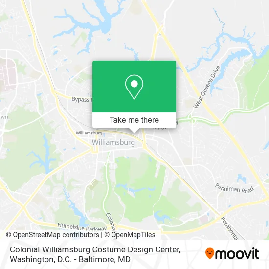 Colonial Williamsburg Costume Design Center map