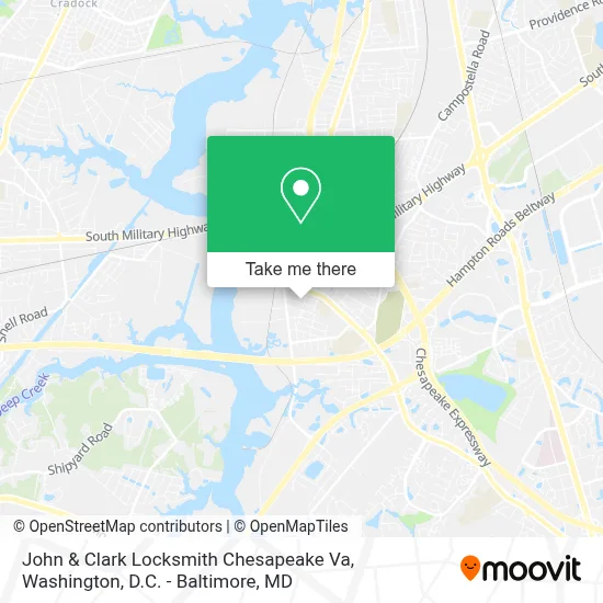 John & Clark Locksmith Chesapeake Va map