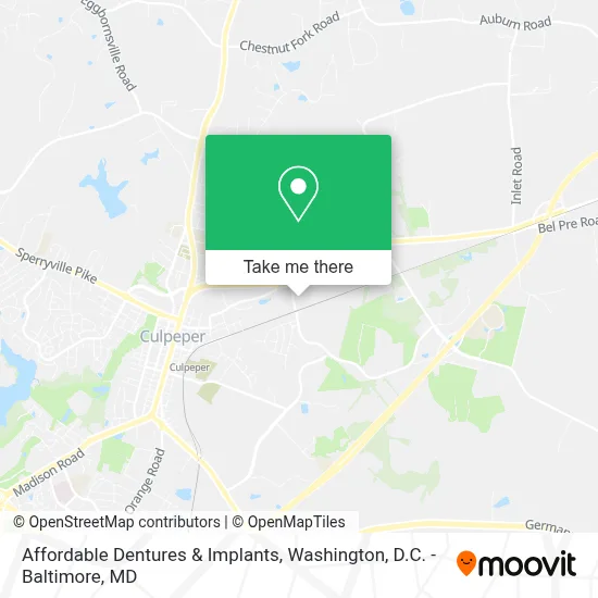 Affordable Dentures & Implants map