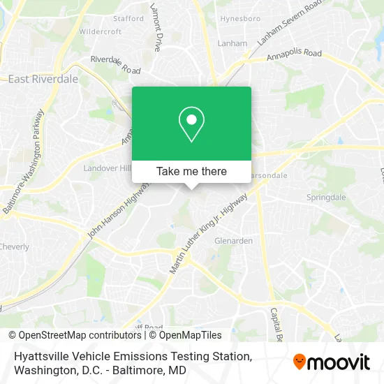 Hyattsville Vehicle Emissions Testing Station map