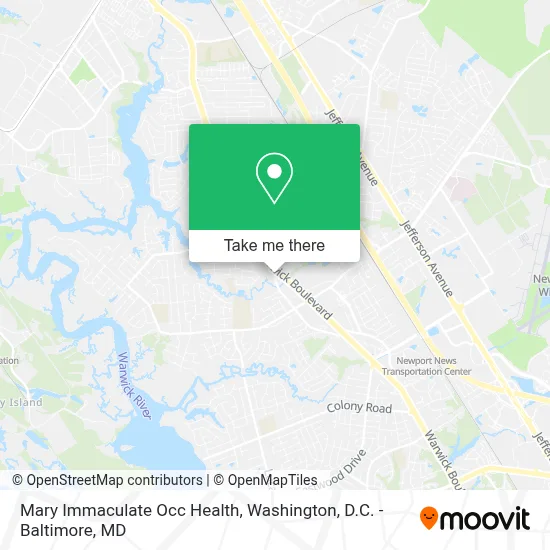 Mary Immaculate Occ Health map
