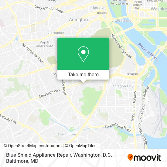 Blue Shield Appliance Repair map