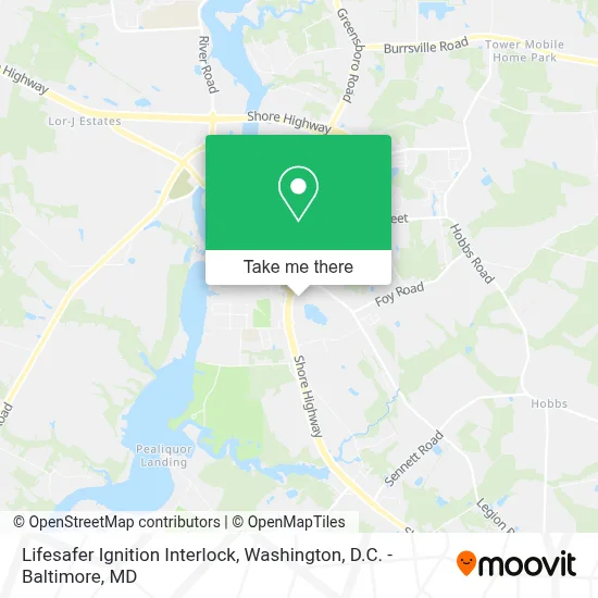 Lifesafer Ignition Interlock map