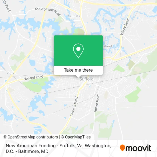 New American Funding - Suffolk, Va map