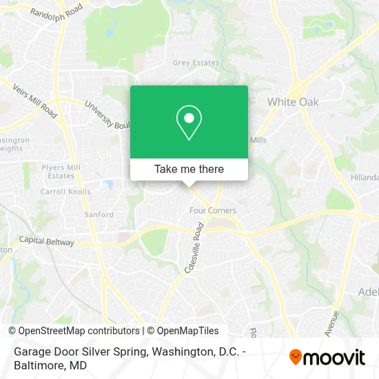 Garage Door Silver Spring map