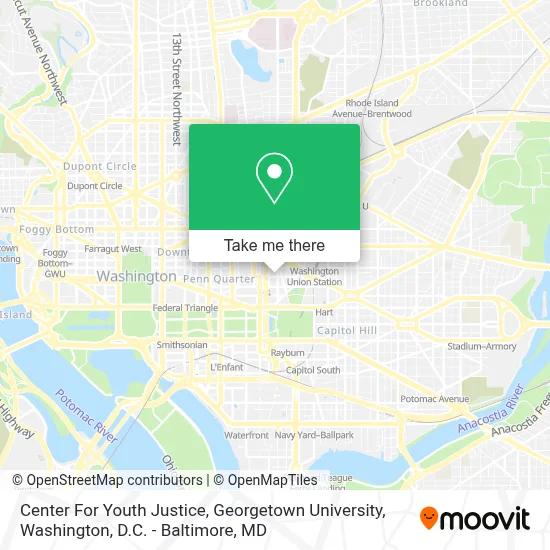 Center For Youth Justice, Georgetown University map