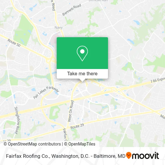 Fairfax Roofing Co. map