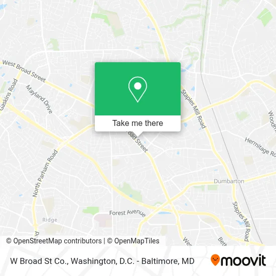 W Broad St Co. map
