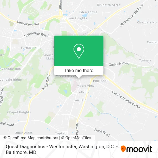 Quest Diagnostics - Westminster map