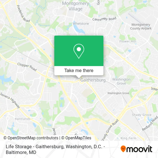 Life Storage - Gaithersburg map