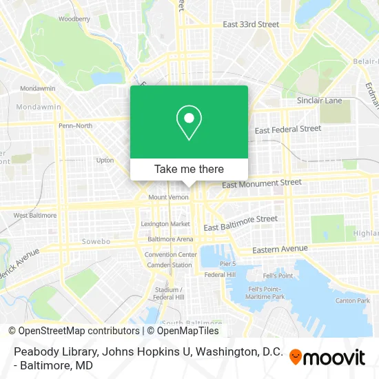 Peabody Library, Johns Hopkins U map