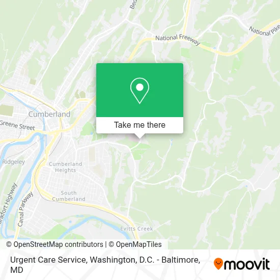 Urgent Care Service map