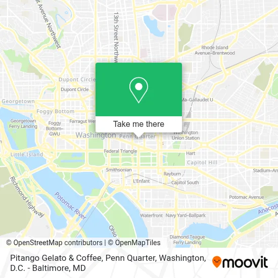 Pitango Gelato & Coffee, Penn Quarter map