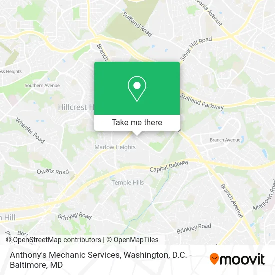 Anthony's Mechanic Services map