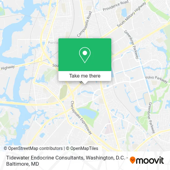 Tidewater Endocrine Consultants map
