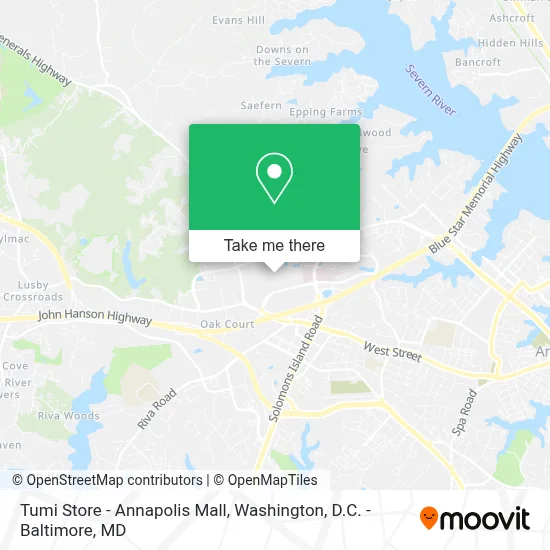 Tumi Store - Annapolis Mall map