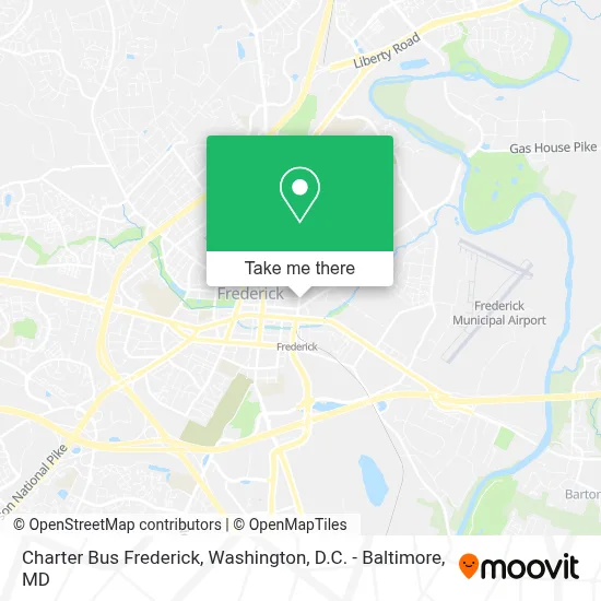 Charter Bus Frederick map