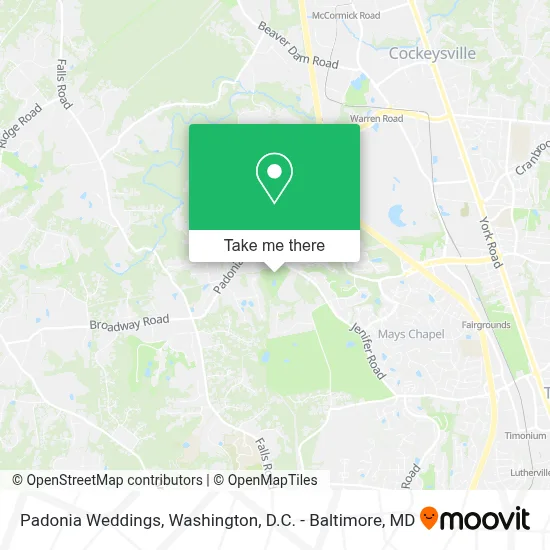 Padonia Weddings map