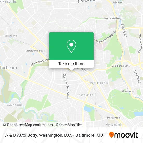 A & D Auto Body map