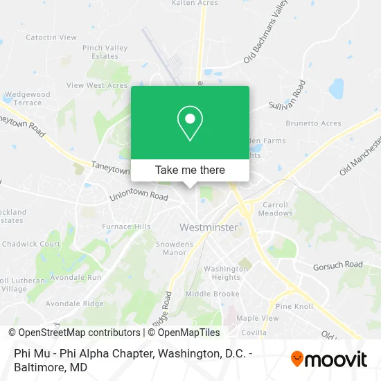 Phi Mu - Phi Alpha Chapter map