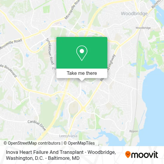Inova Heart Failure And Transplant - Woodbridge map